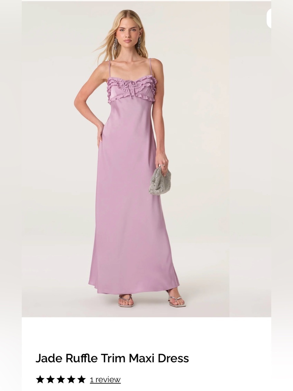NWT Astr Jade Ruffle Trim maxi Dress in Lavender